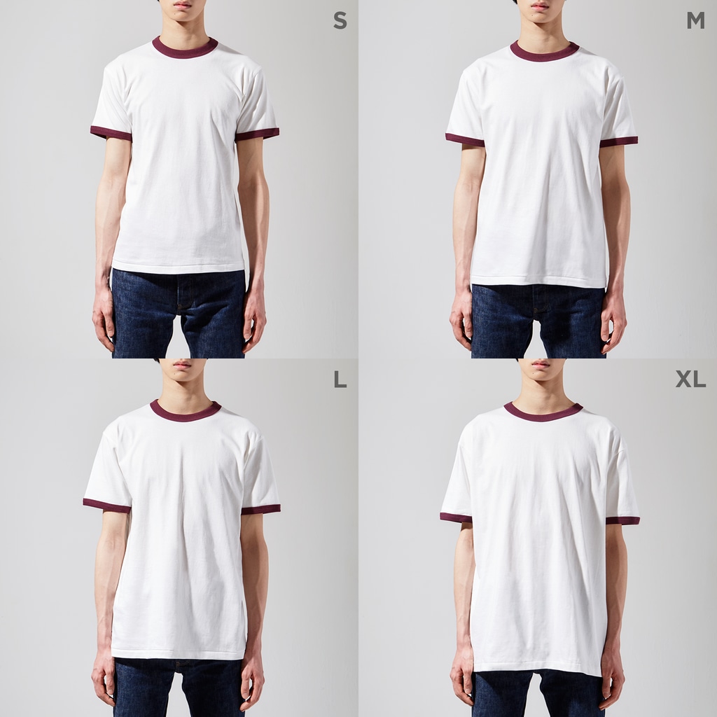 usa100のヨーガくま Ringer T-Shirt :model wear (male)