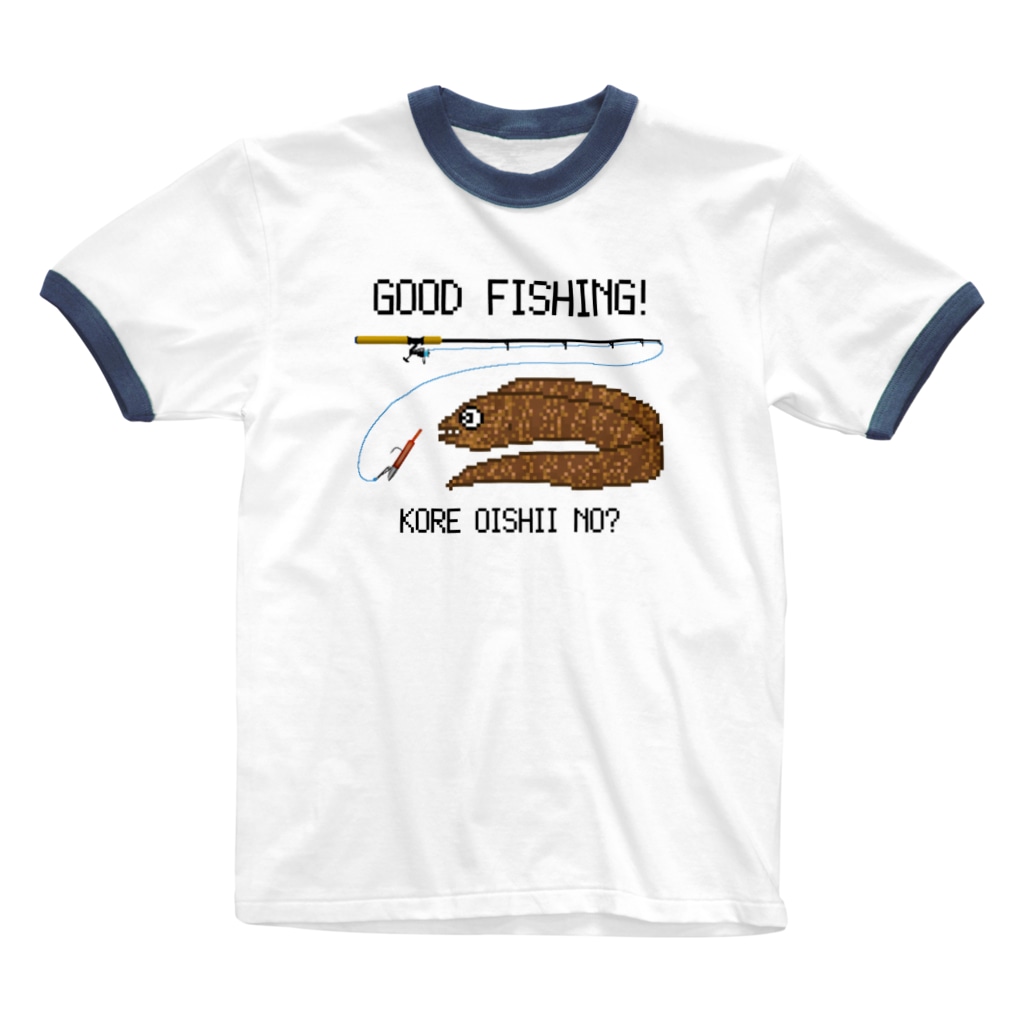 猫と釣り人のウツボ_1 Ringer T-Shirt