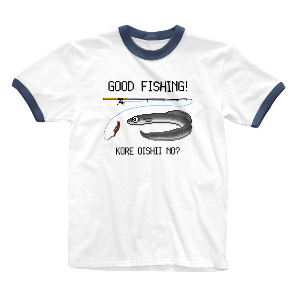 猫と釣り人のウナギ_1 Ringer T-Shirt