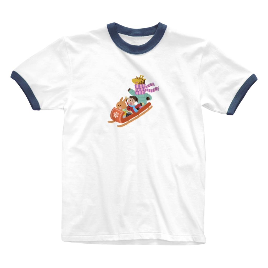 tomocco shopの動物ソリ Ringer T-Shirt