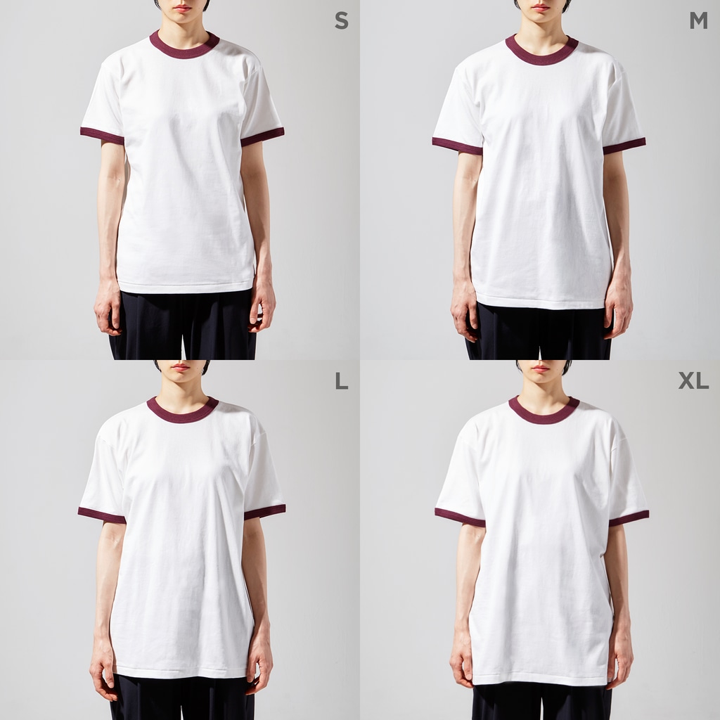 Mieko_Kawasakiの誘惑のフライドポテト🍟　ピンクAO / FRENCH FRIES GULTY PLEASURE Ringer T-Shirt :model wear (woman)
