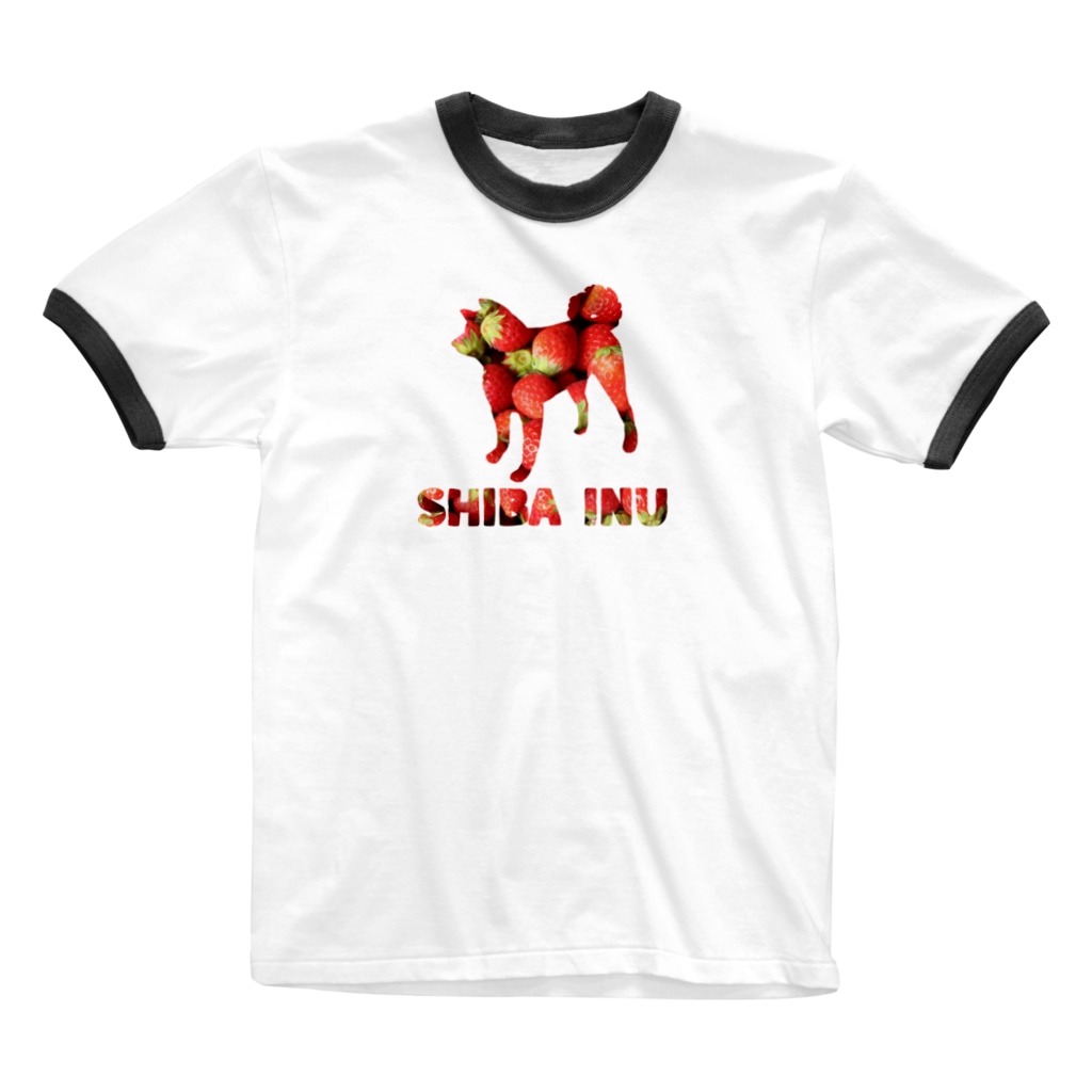 onehappinessのいちご　柴犬 Ringer T-Shirt
