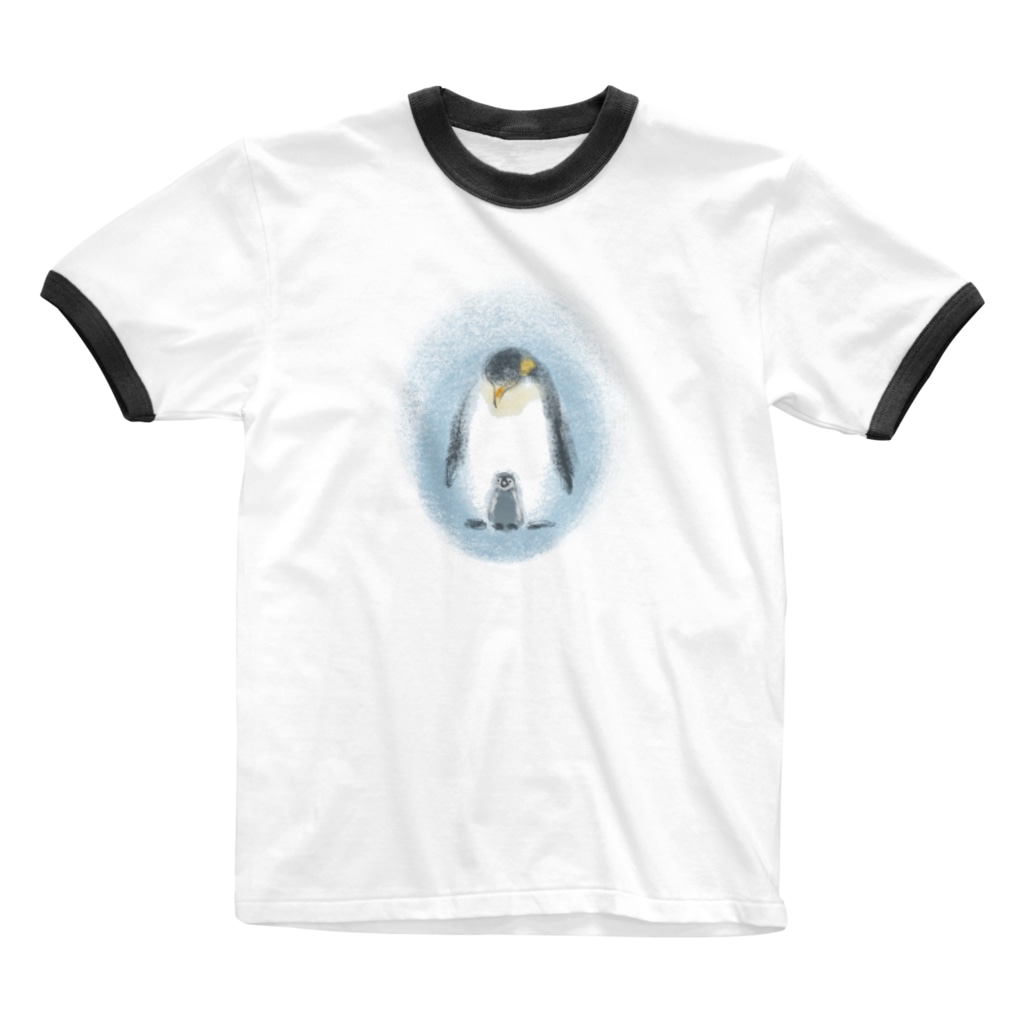 いきものイラスト 皇帝ペンギンの親子 Akane Art 茜音工房 Akane Art のリンガーtシャツ通販 Suzuri スズリ