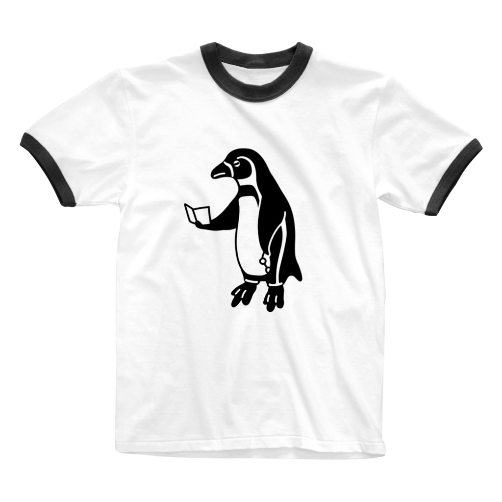 えんきん ペンギン 動物イラスト おもしろユニーク Aliviostaのリンガーtシャツ通販 Suzuri スズリ