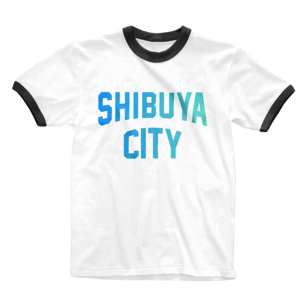 渋谷区 Shibuya City ロゴブルー Jimoto Wear Local Japan Jimoto Fash のリンガーtシャツ通販 Suzuri スズリ