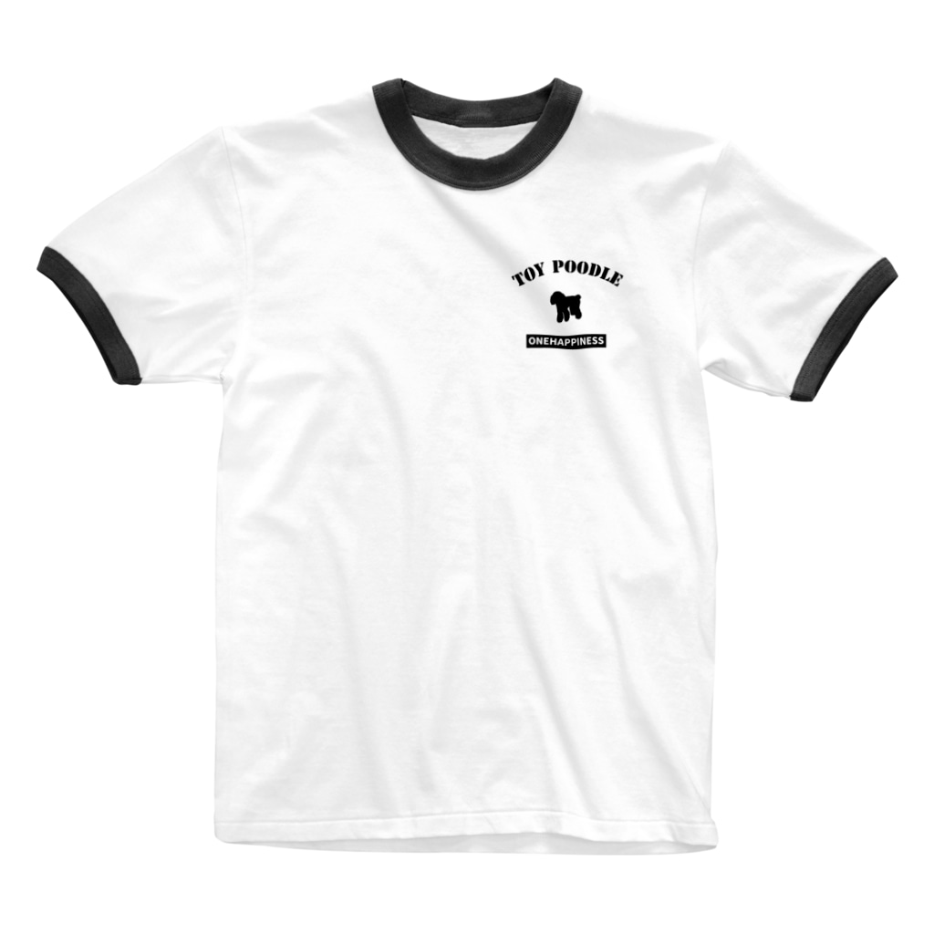 onehappinessのONEHAPPINESS　トイプードル Ringer T-Shirt