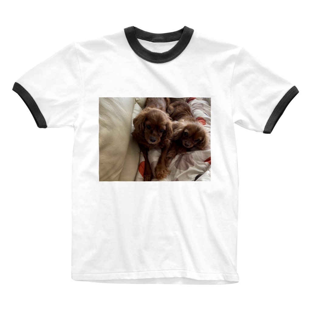 キャバリア犬 仲良し親子だよユリちゃんリンちゃん Ringer T Shirt By Kinngyosou Suzuri キャバリア犬 仲良し親子だよユリちゃんリンちゃん Ringer T Shirt By Kinngyosou Suzuri
