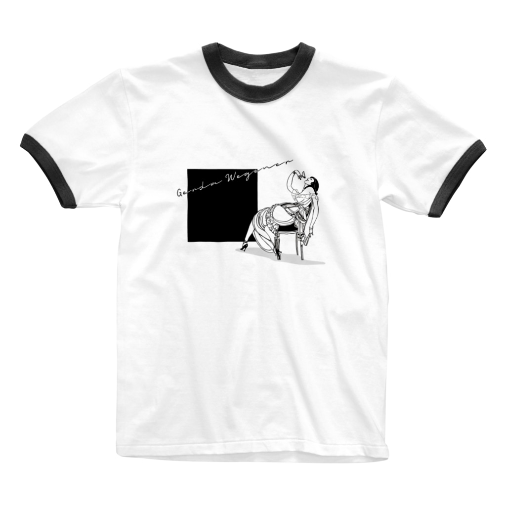 Cordelia　SUZURI分室のGERDA "Black square" Ringer T-Shirt