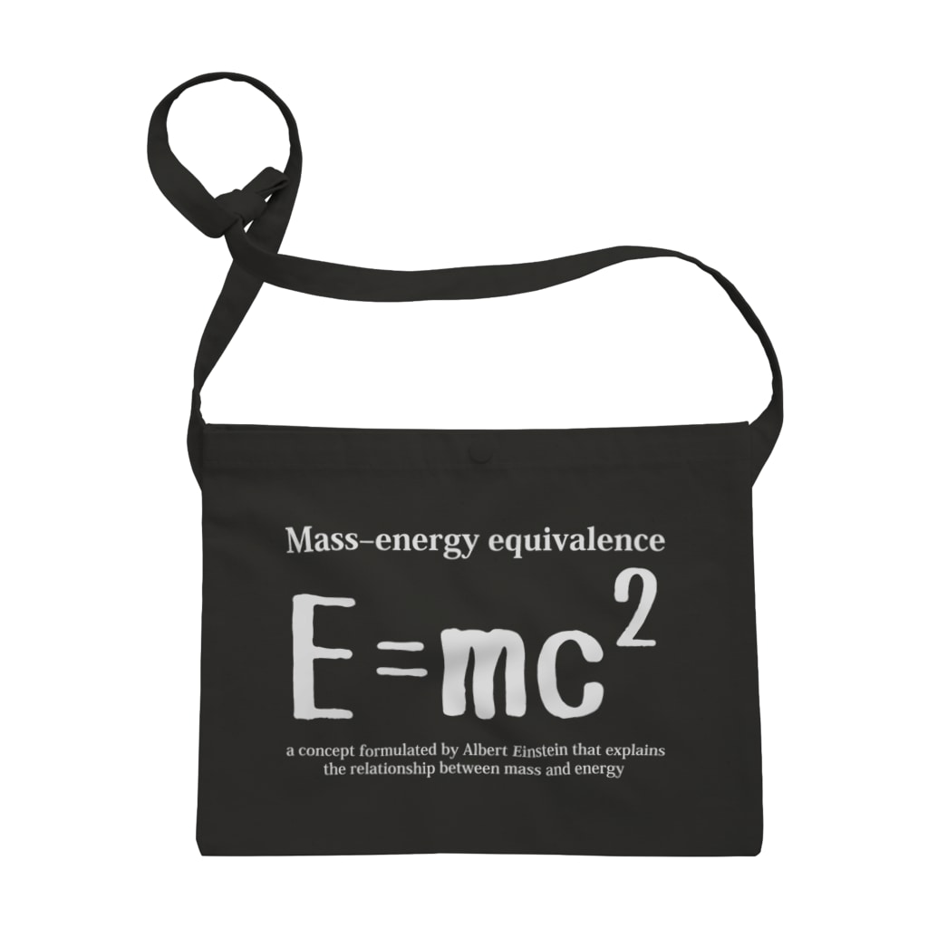 E Mc2 エネルギー 質量 光速の関係式 アインシュタイン 相対性理論 数式 科学 物理学 数学 アタマスタイル Atamastyle のサコッシュ通販 Suzuri スズリ