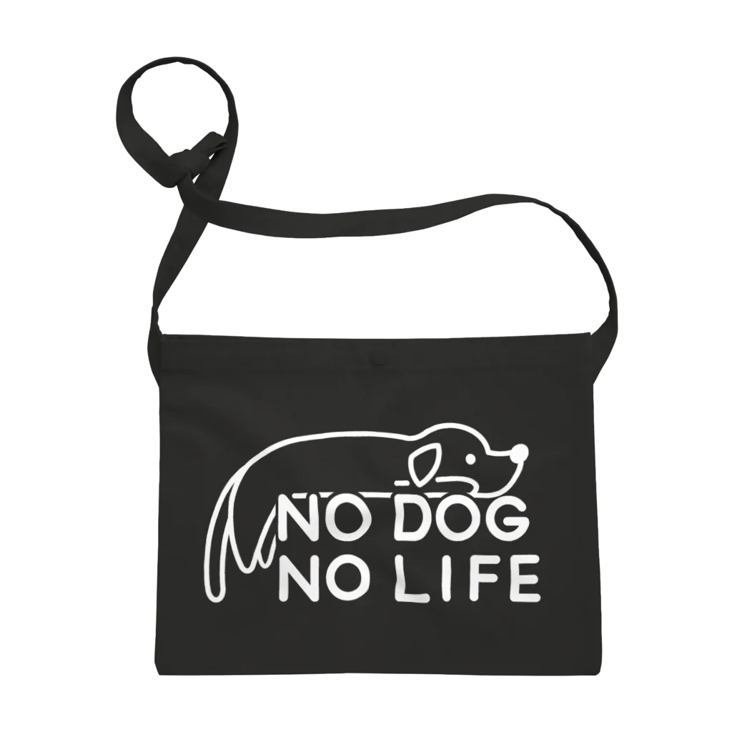 ぽぴーぴぽーのNO DOG NO LIFE(白線) Sacoche