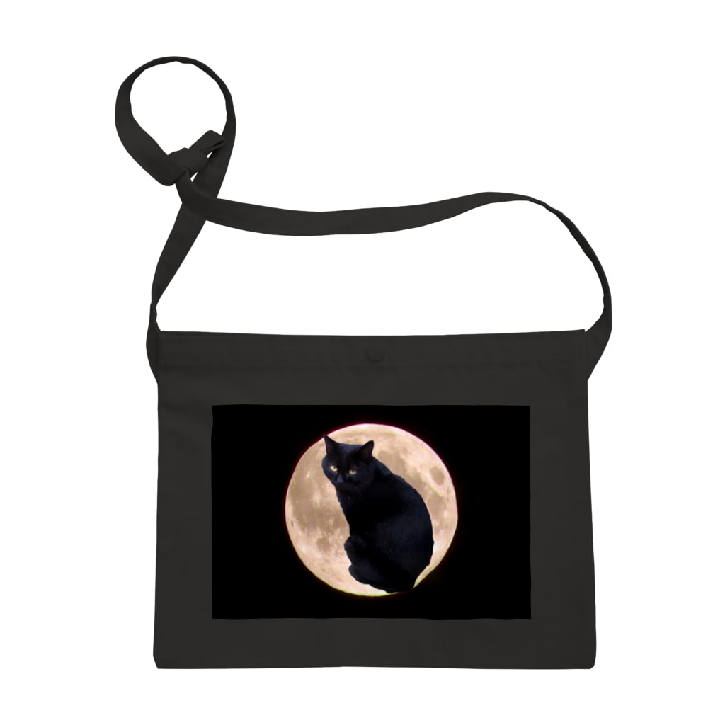 ちばっちょ【ち畳工房&猫ねこパラダイス】の月の黒猫MOON CAT Sacoche