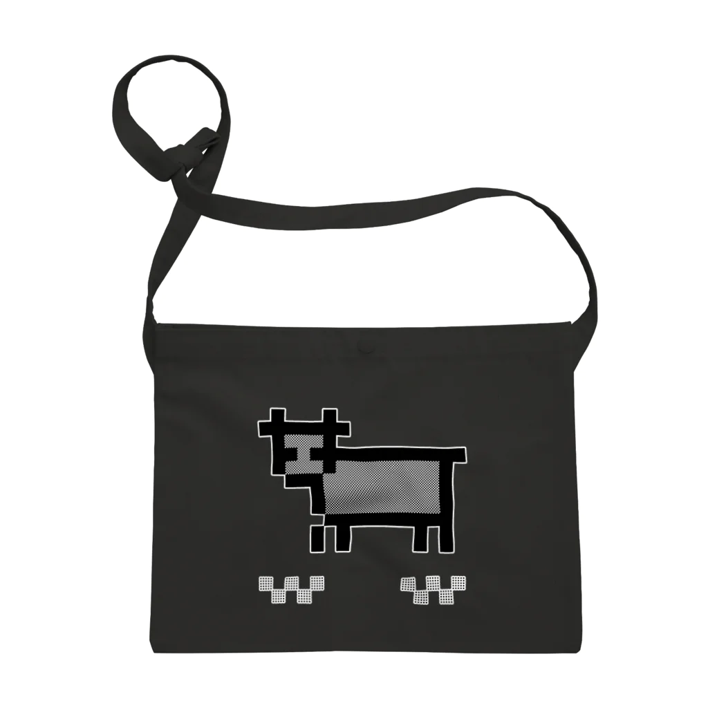 牛のTシャツ屋のpixel cow(black) サコッシュ