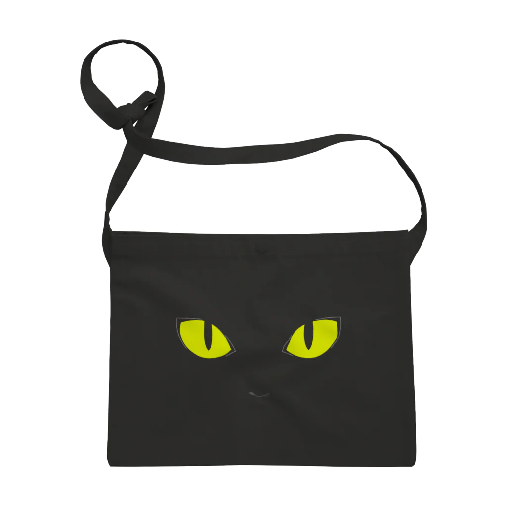 EASELの黒猫のルコ【瞳孔 S】 サコッシュ