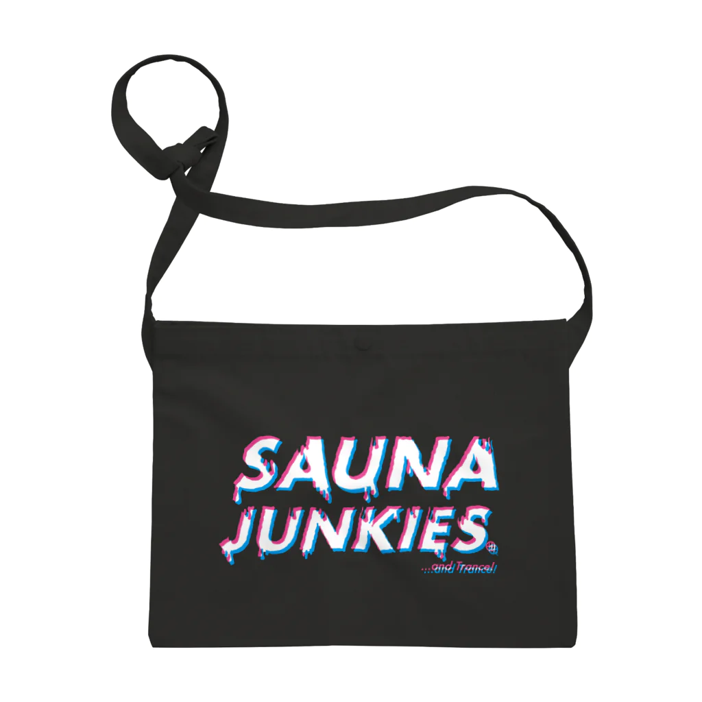 SAUNA JUNKIES | サウナジャンキーズのメルティー・ロゴ（トランスカラー/黒) Sacoche