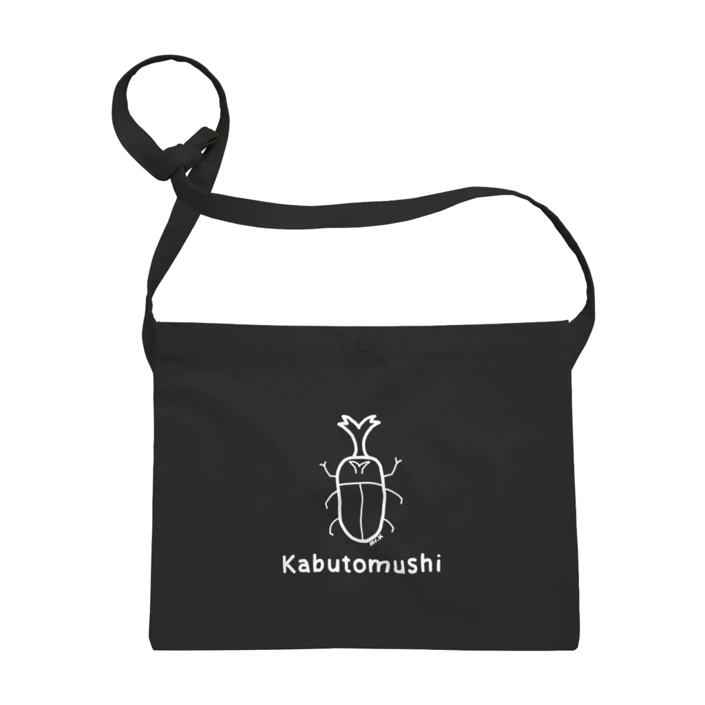 MrKShirtsのKabutomushi (カブトムシ) 白デザイン サコッシュ