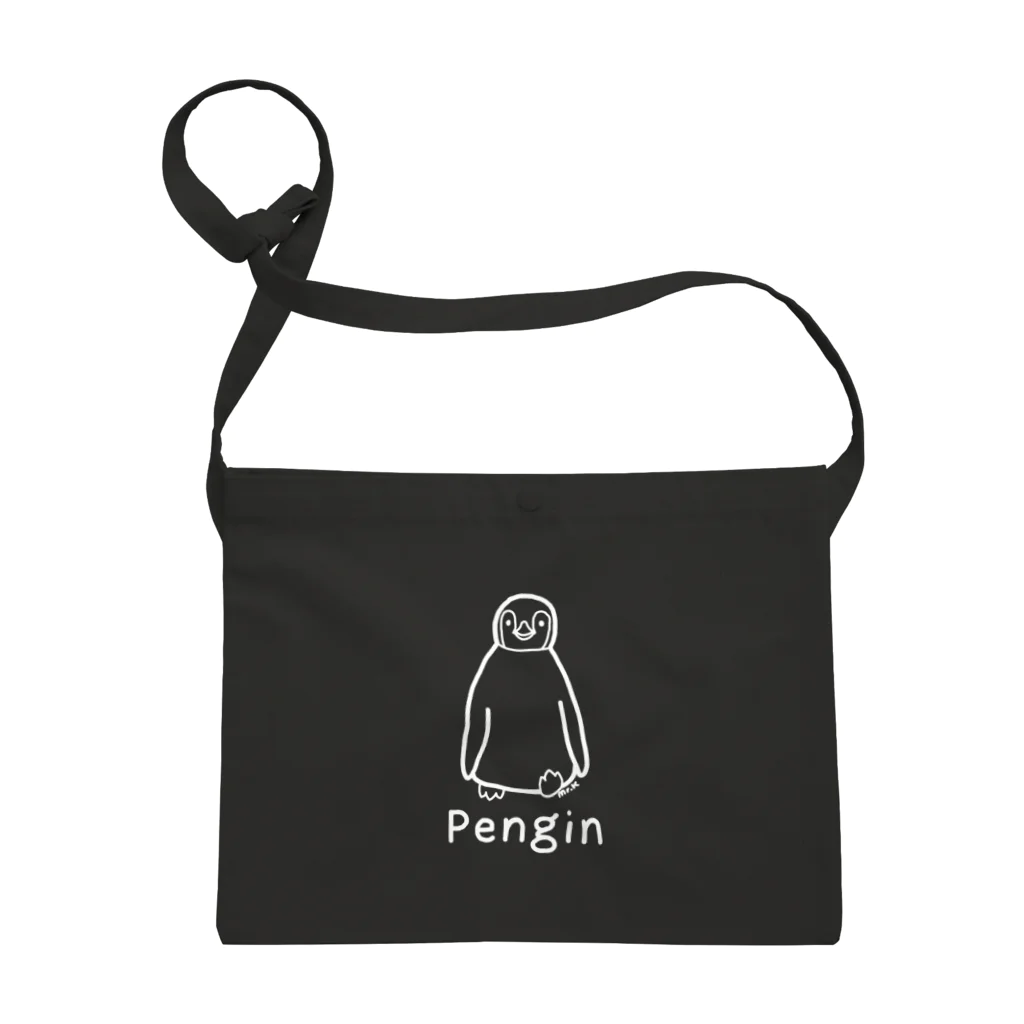 MrKShirtsのPengin (ペンギン) 白デザイン Sacoche