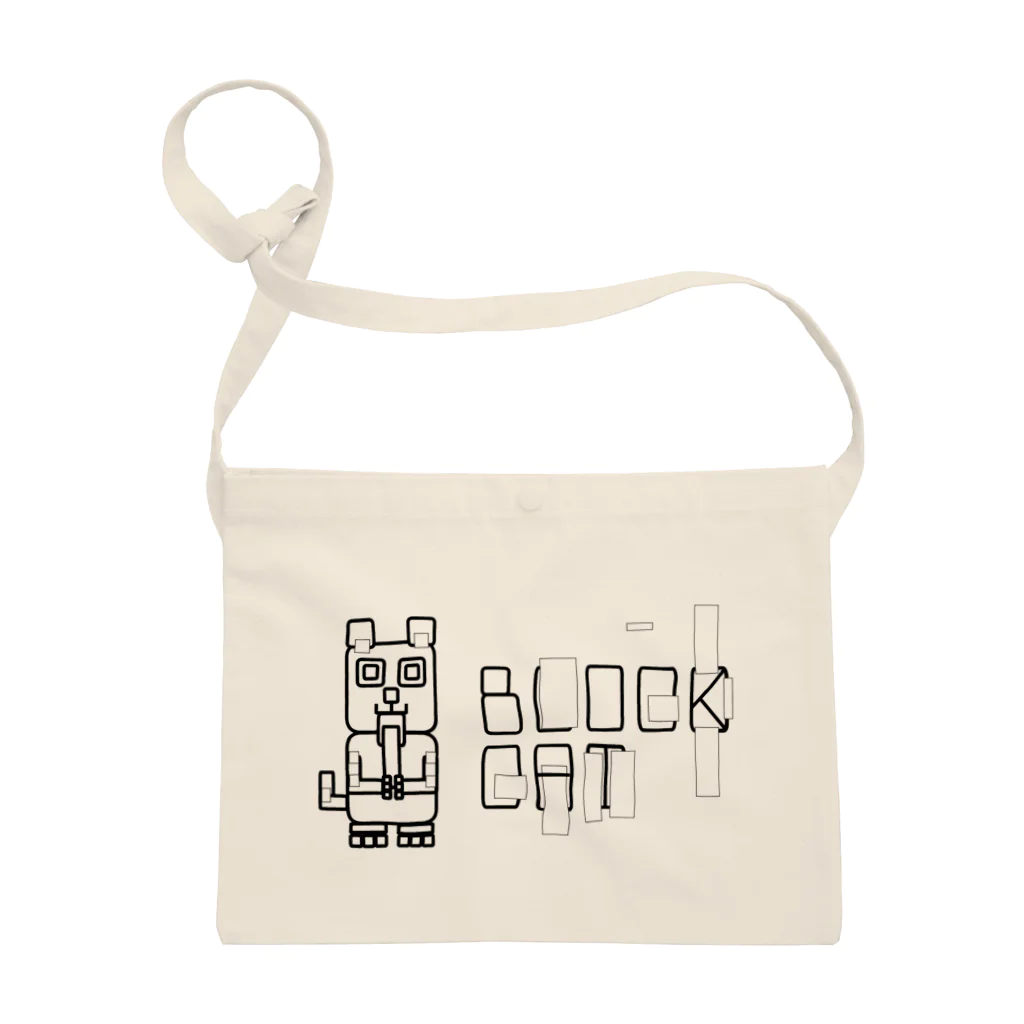 Rabbithumanaspetsの#BLOCKCAT（黒） サコッシュ