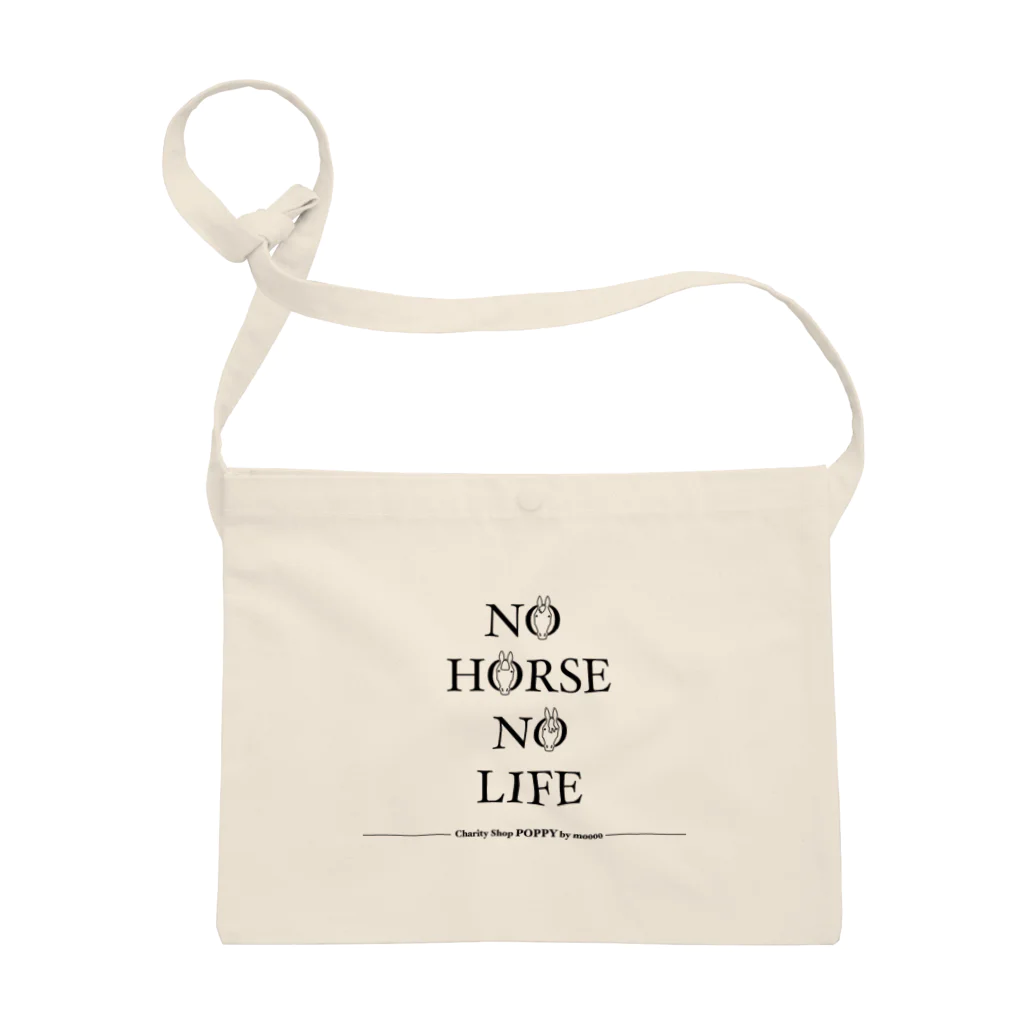 POPPY＿moooo  チャリティーショップの黒字　NO HORSE NO LIFE Sacoche