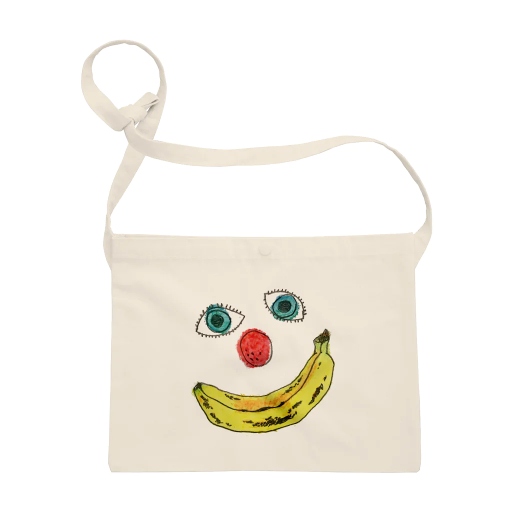 KANKAN ILLUSTRATION FACTORY goods shopのBANANA PIERROT（白や淡い色をご指定ください） サコッシュ