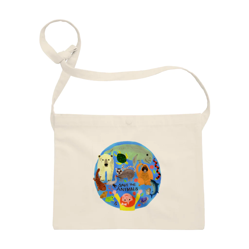 SAVE THE ANIMALS / gogocats-shopのサコッシュ通販 ∞ SUZURI