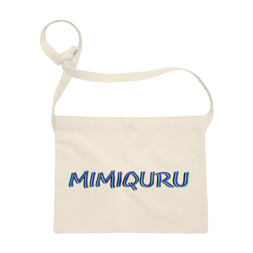  #satisfyingのMIMIQURU ミミキュル　ブルー夏文字 Sacoche