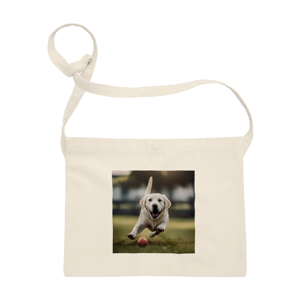 ラブラボのラブラドール・レトリーバー 白 犬 ワンちゃん 可愛い ペット 癒やし サコッシュ