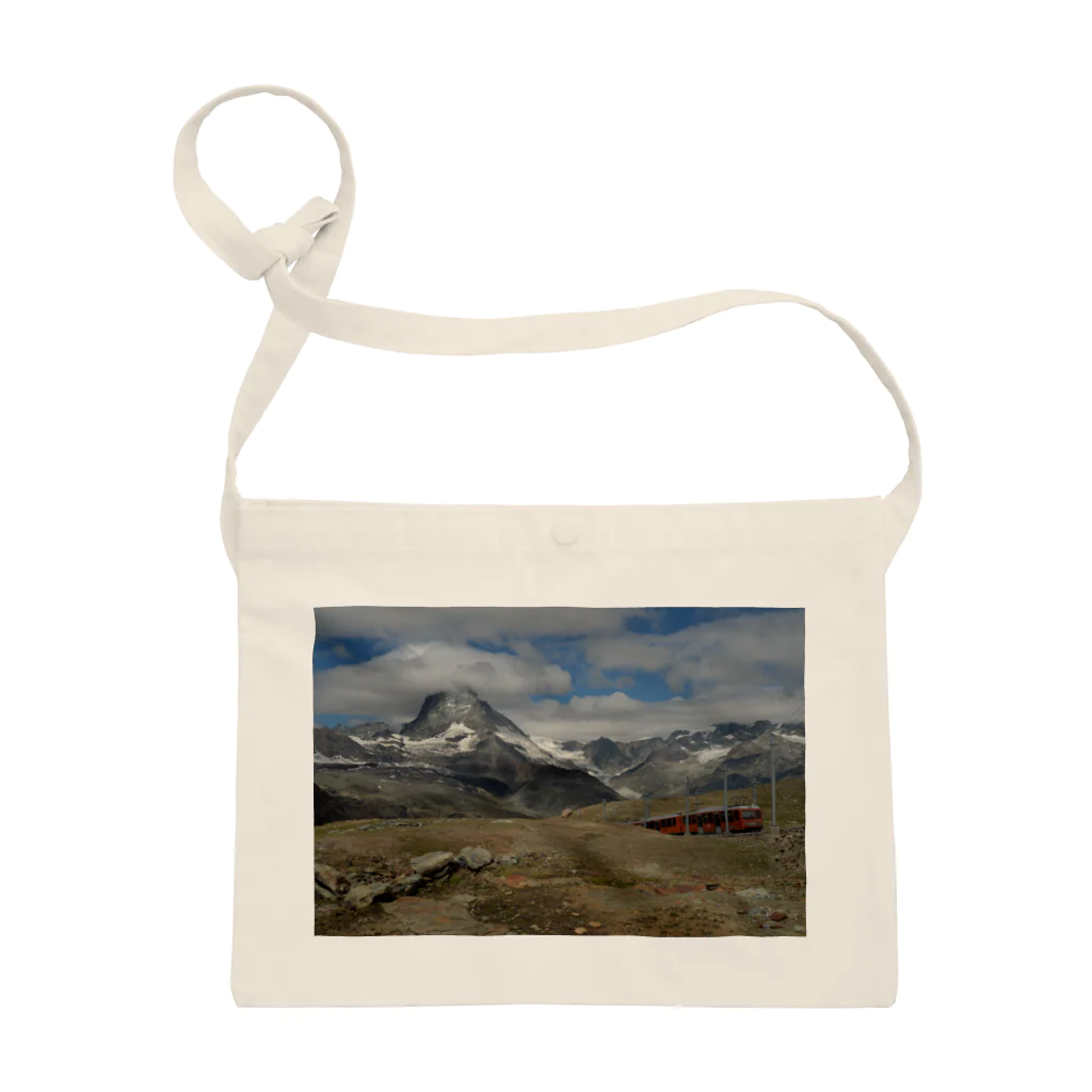 山岳グッズのお店のスイス山岳と電車のバッグ　＃002 Sacoche