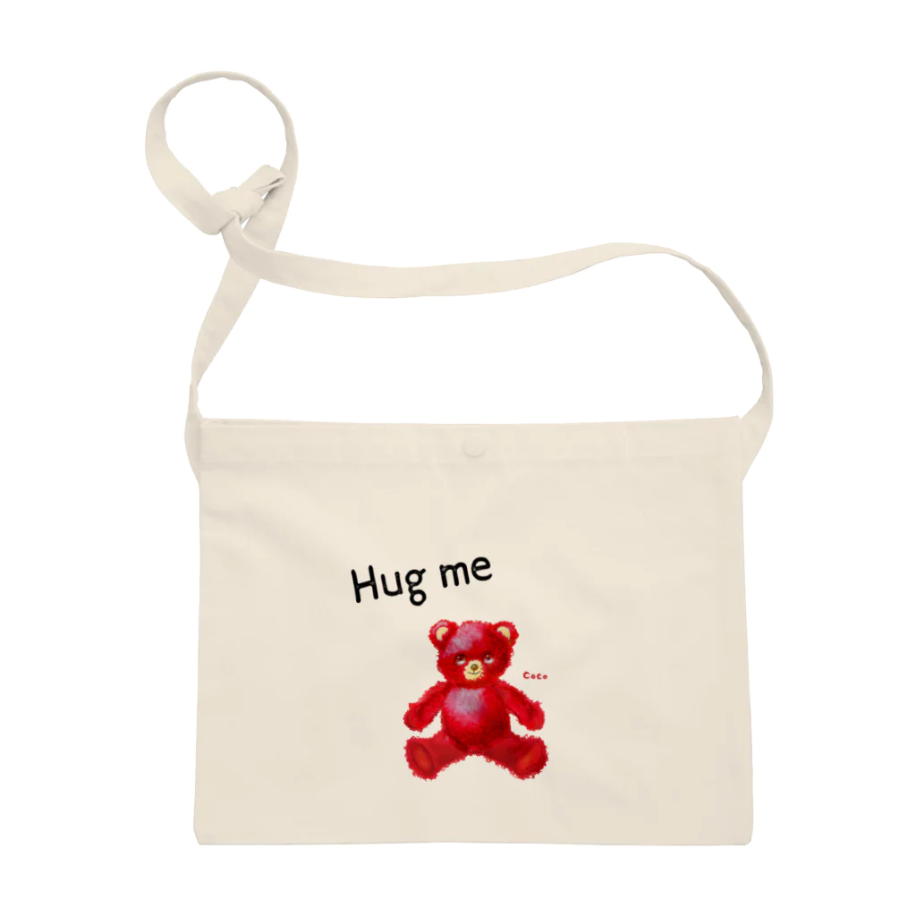 cocoartの雑貨屋さんの【Hug me】（赤くま） サコッシュ