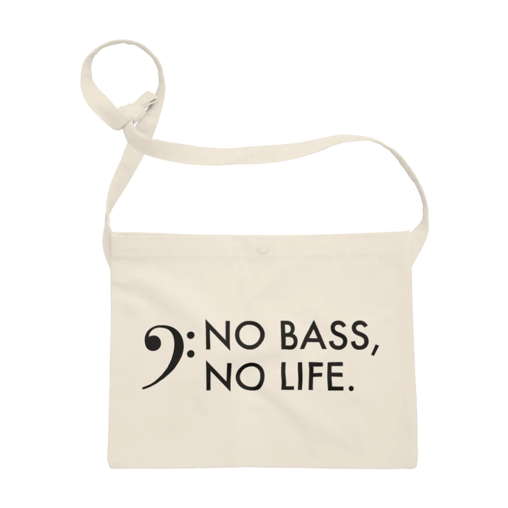 もりてつのNO BASS, NO LIFE.(黒文字) サコッシュ