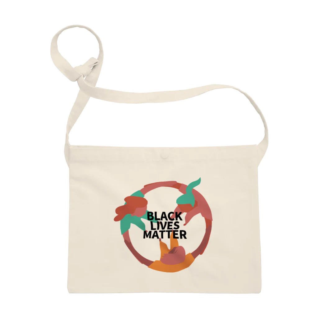 RIRI_designのBLACK LIVES MATTER（ブラック・ライブス・マター）サークル2 Sacoche