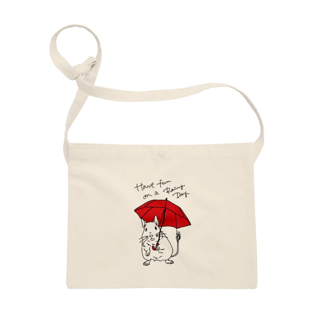 kanako-mikanのHave fun on a Rainy day (Red Umbrella) サコッシュ