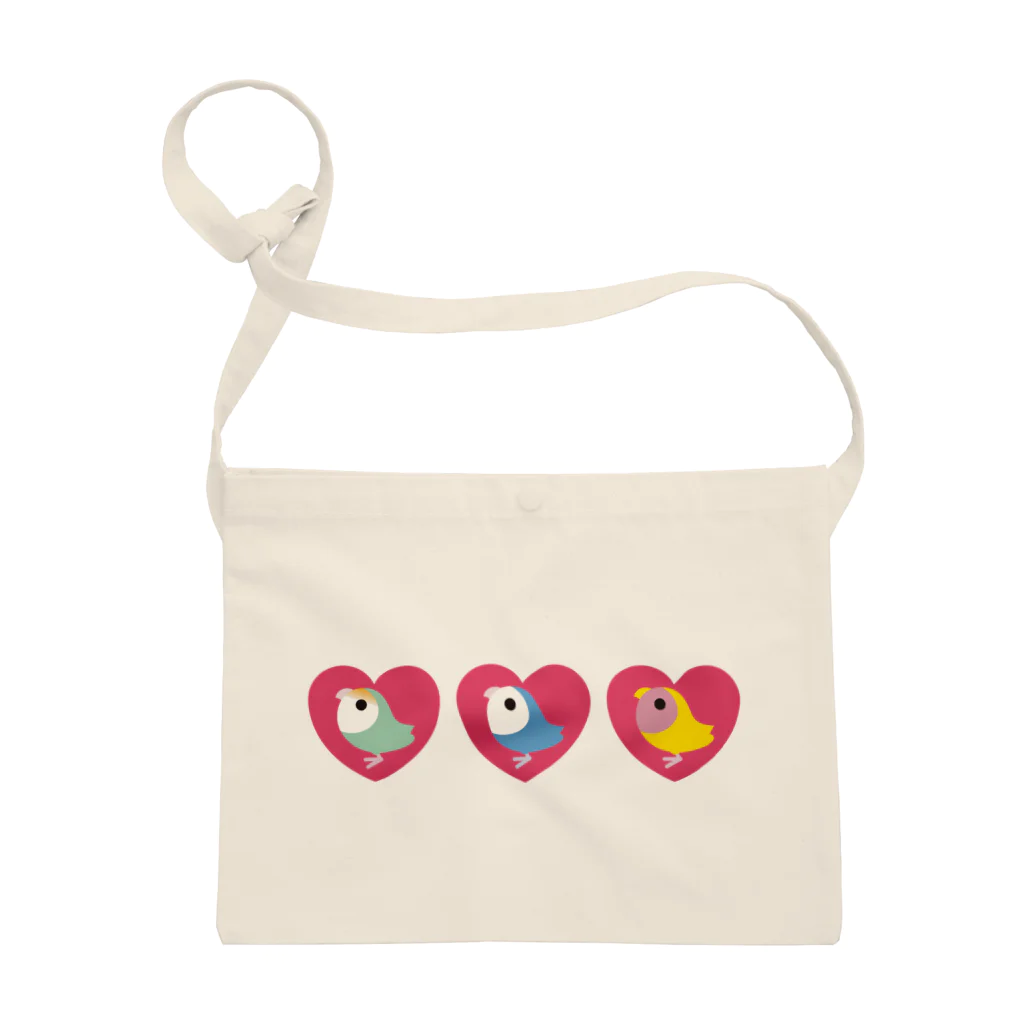 コザクラインコSHOP (kotorigoto/Lovebirdlove)の3 HEART KOZAKURA Sacoche