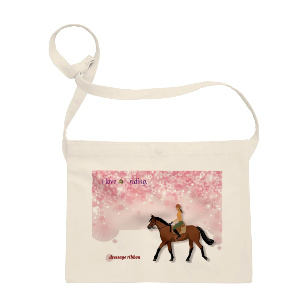 dressage ribbonの桜　horse サコッシュ