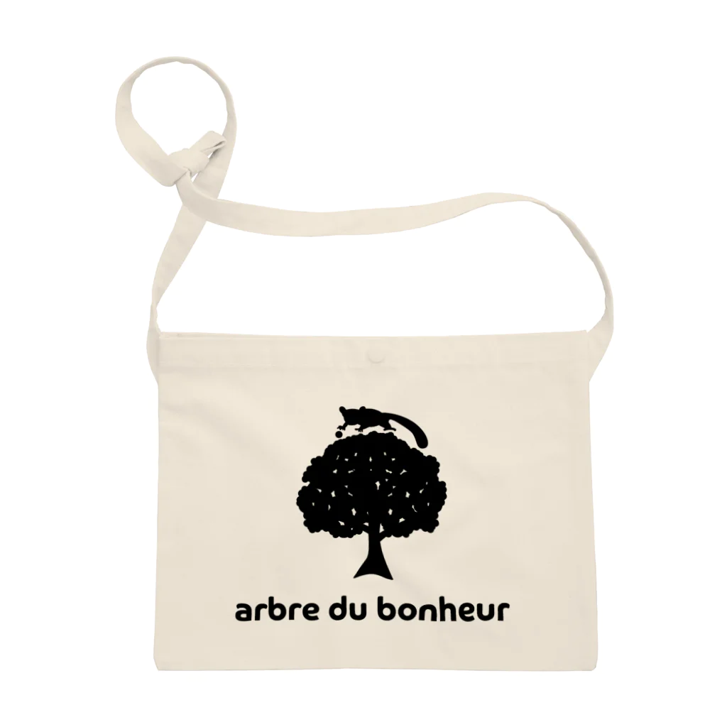 arbre du bonheurのarbre du bonheur ロゴ ブラック Sacoche