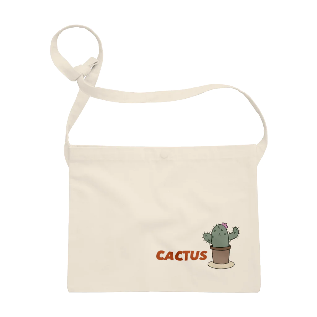 CACTUS SHOPのCACTUSロゴ付き サボテンちゃん Sacoche