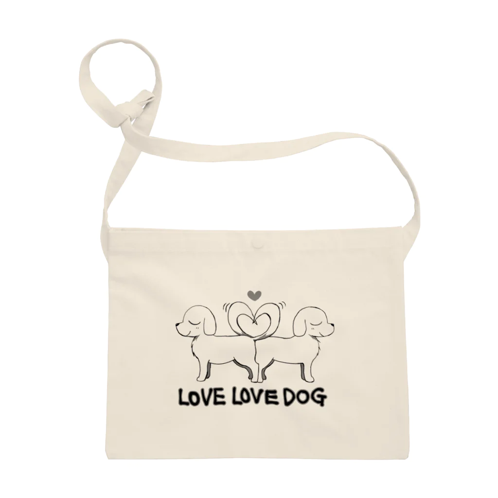 きょううんRRR・SUZURI支店のLOVE LOVE DOG サコッシュ