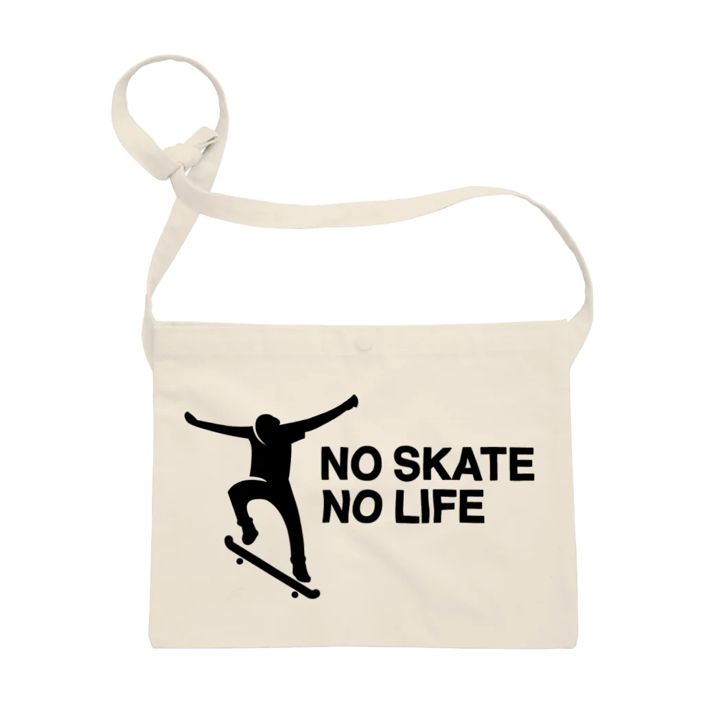 DRIPPEDのNO SKATE NO LIFE 黒ロゴ サコッシュ