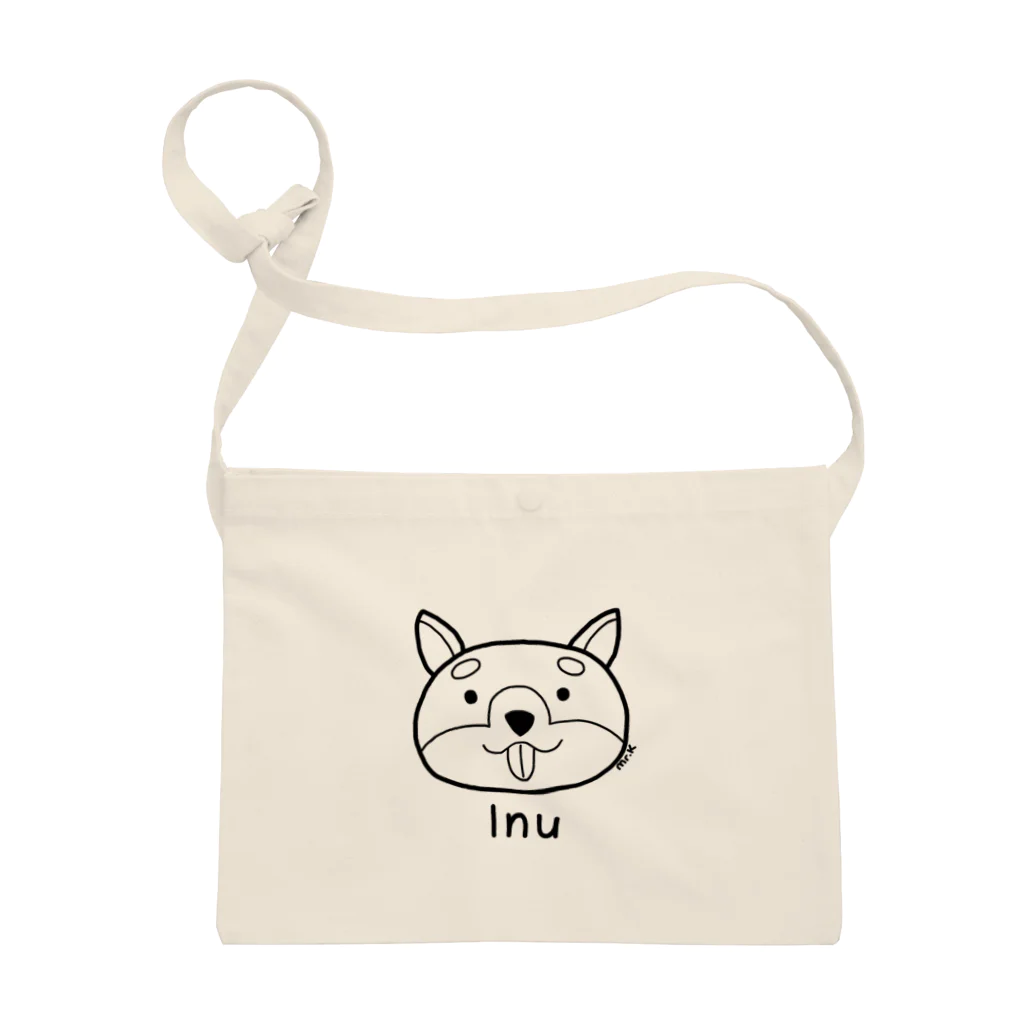 MrKShirtsのInu (犬) 黒デザイン サコッシュ