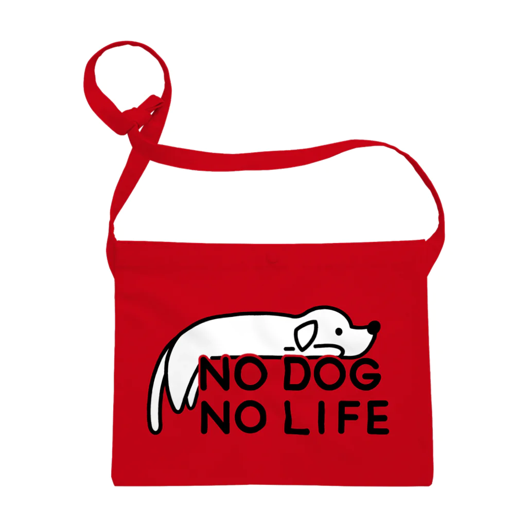 ぽぴーぴぽーのNO DOG NO LIFE(犬白塗り) サコッシュ