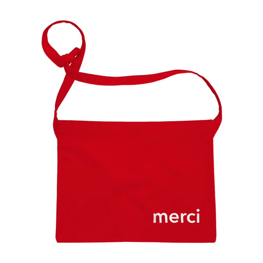 merciのmerci standard white logo sacoche サコッシュ