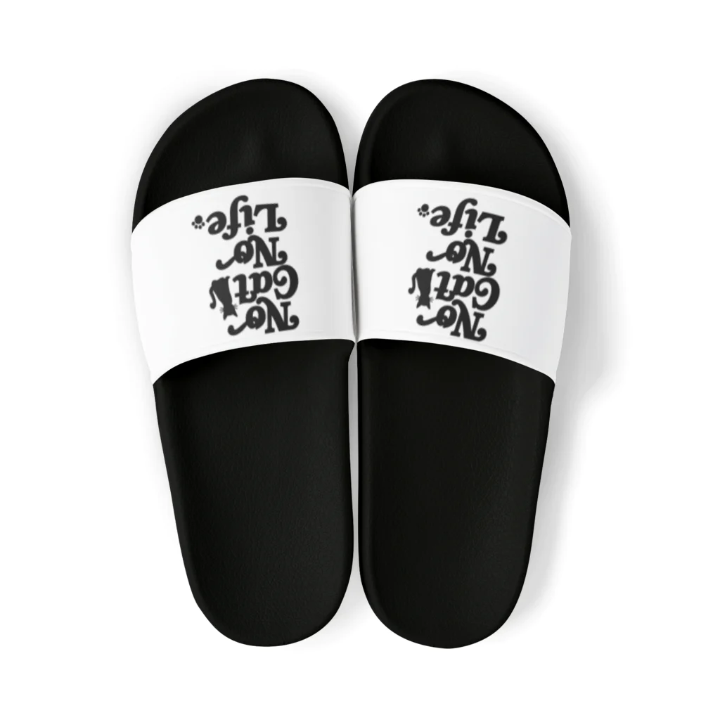 おもしろいTシャツ屋さんのNO CAT NO LIFE ノーキャットノーライフ 猫好き 愛猫家 猫 CAT NEKO にゃん ネコ Sandals