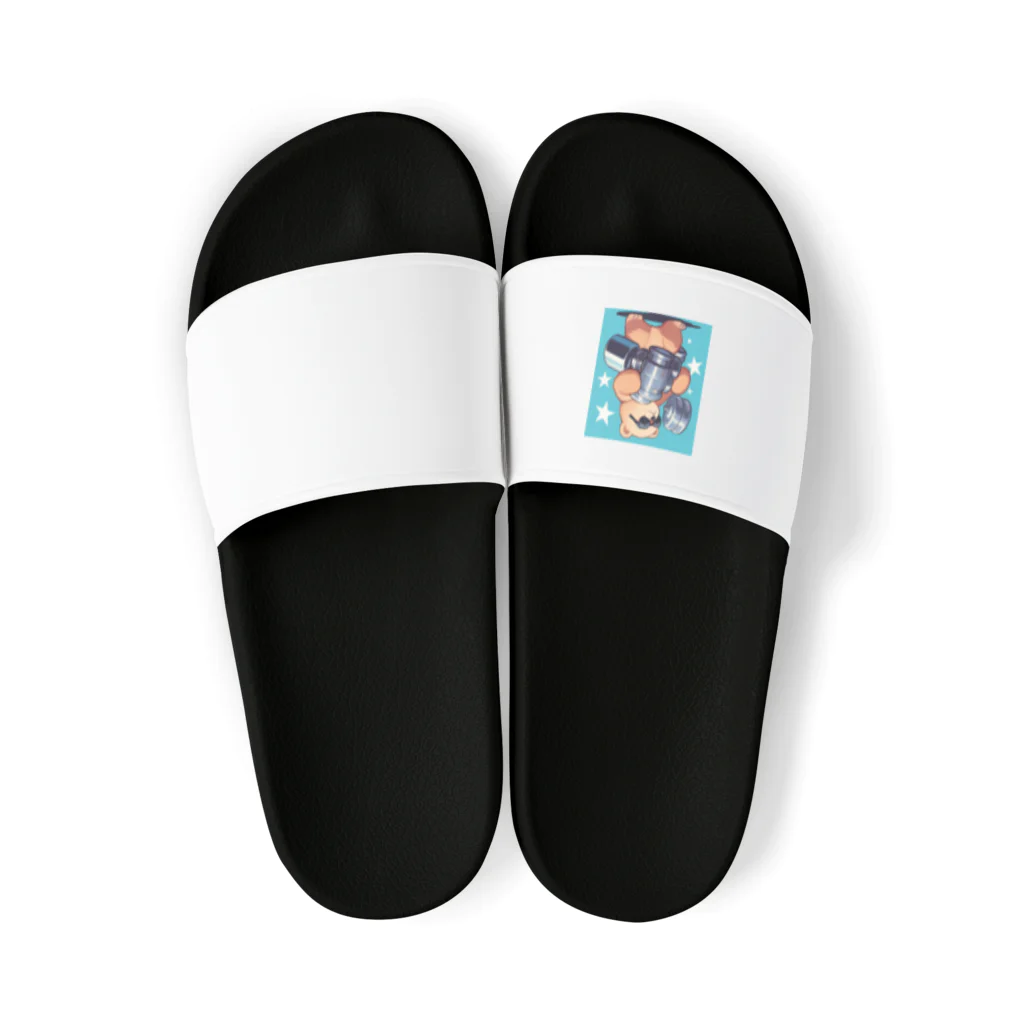 がみみしょつぷの筋トレするサングラスくまさん Sandals