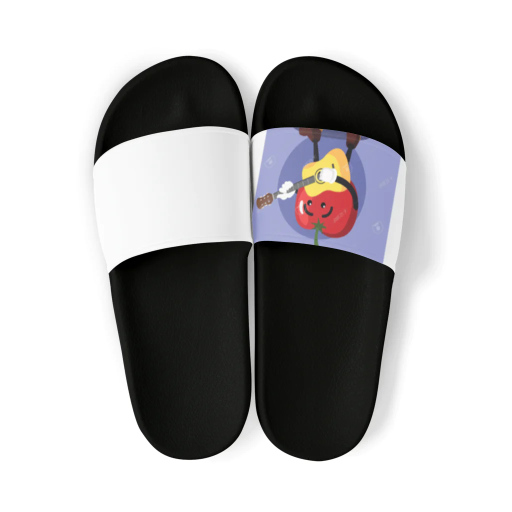 satomatoのイラストのギターを弾くトマトくん Sandals