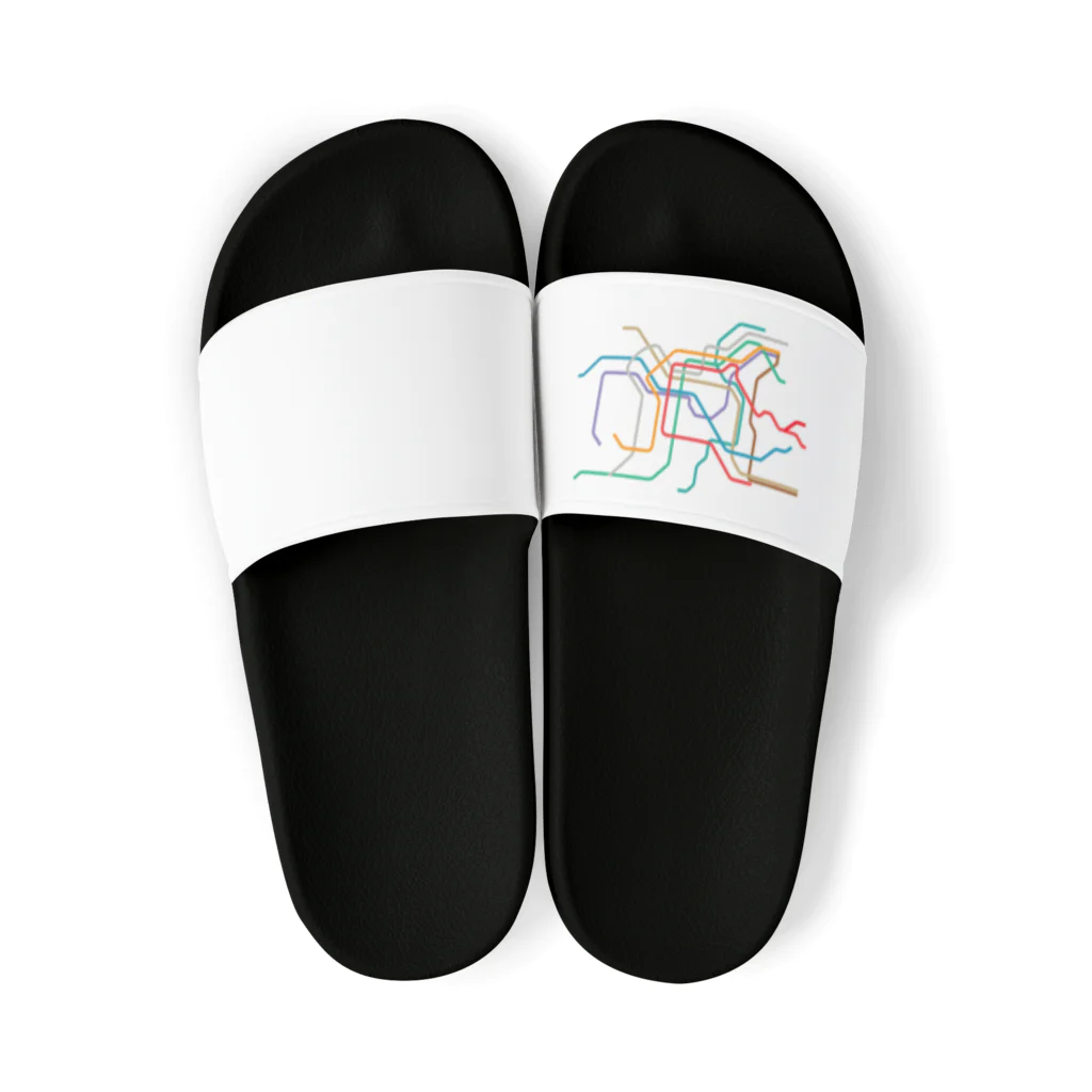 DRIPPEDの東京メトロ路線図-TOKYO METRO-東京地下鉄路線図- Sandals