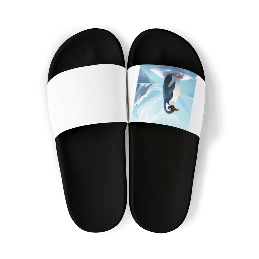 AIワクワクのイラストのペンギン Sandals