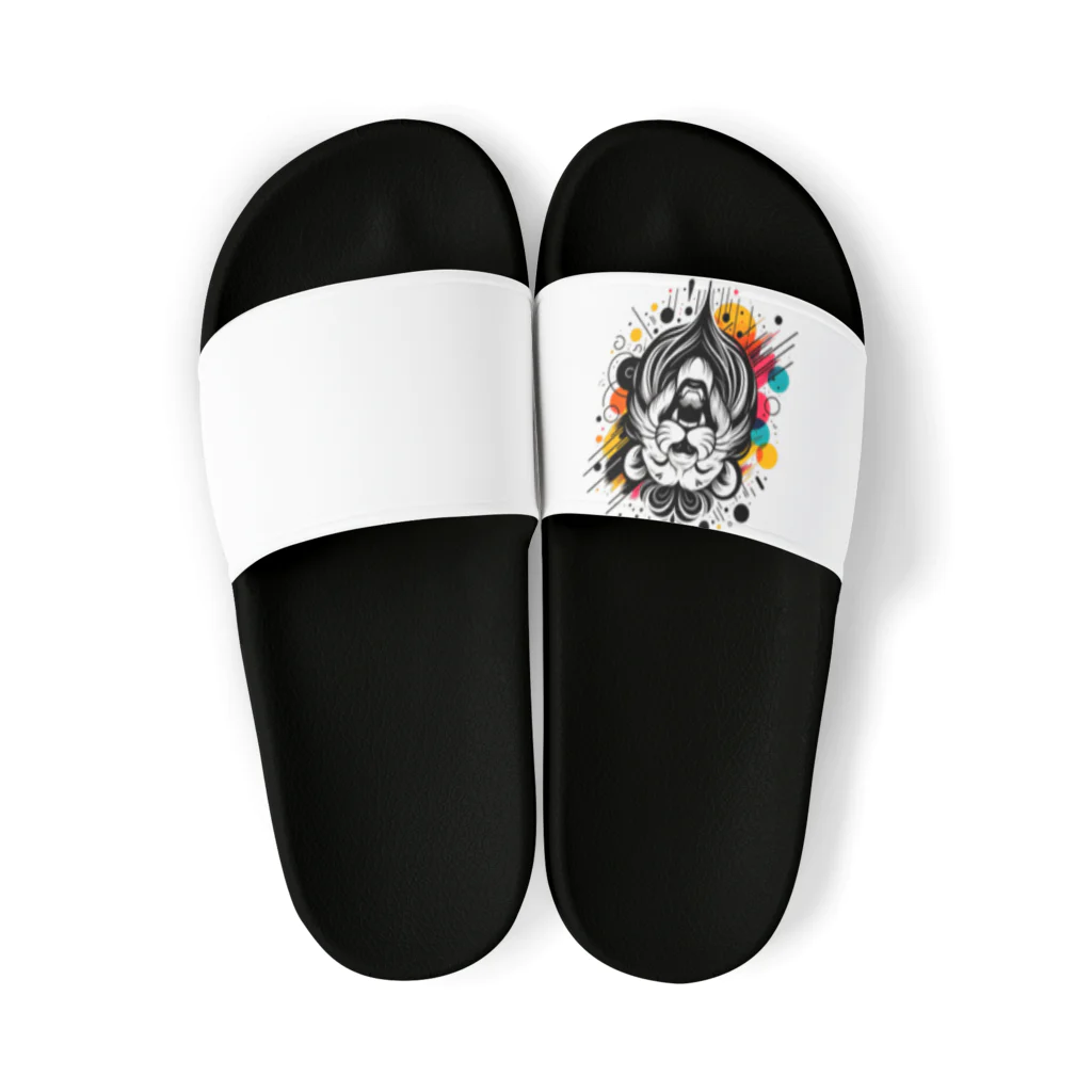 リトルスター・クローゼットの#laughing animal art Sandals