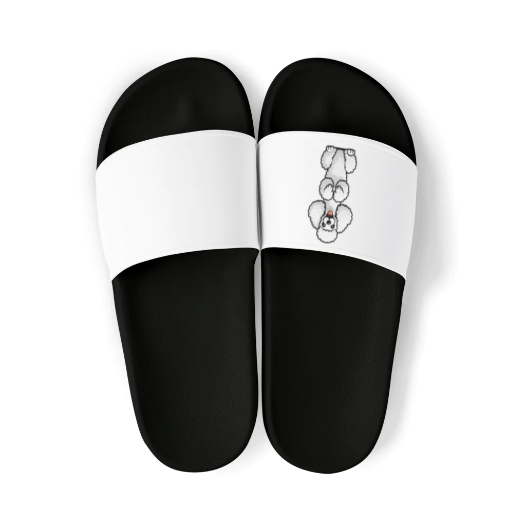 COCO SHOPのホワイトカラーのプードル（ちんちんポーズ） Sandals