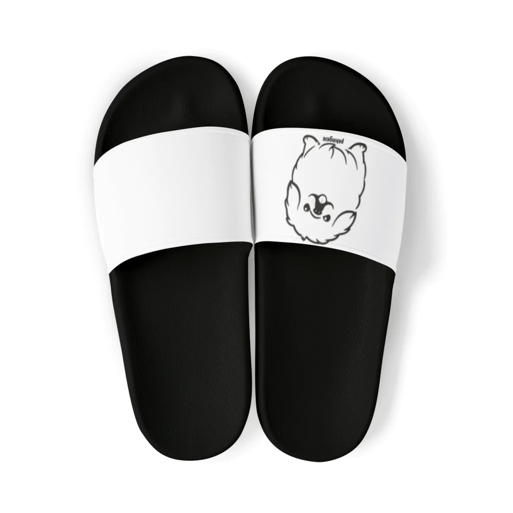 ファンシーTシャツ屋のモノクロペキニーズちゃん Sandals