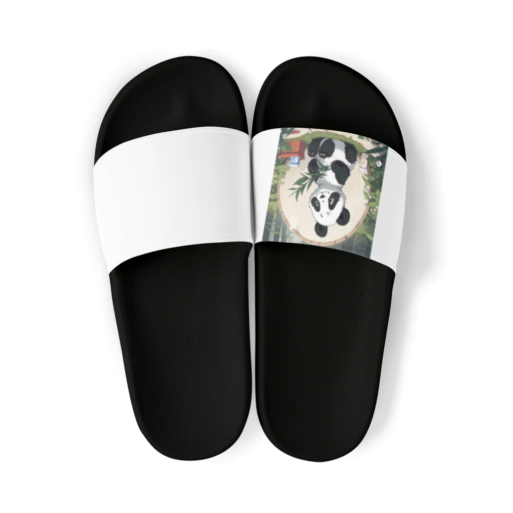 harusan29のパンダエコワリアン: リサイクルやエコ活動を促進する可愛いパンダ  Sandals