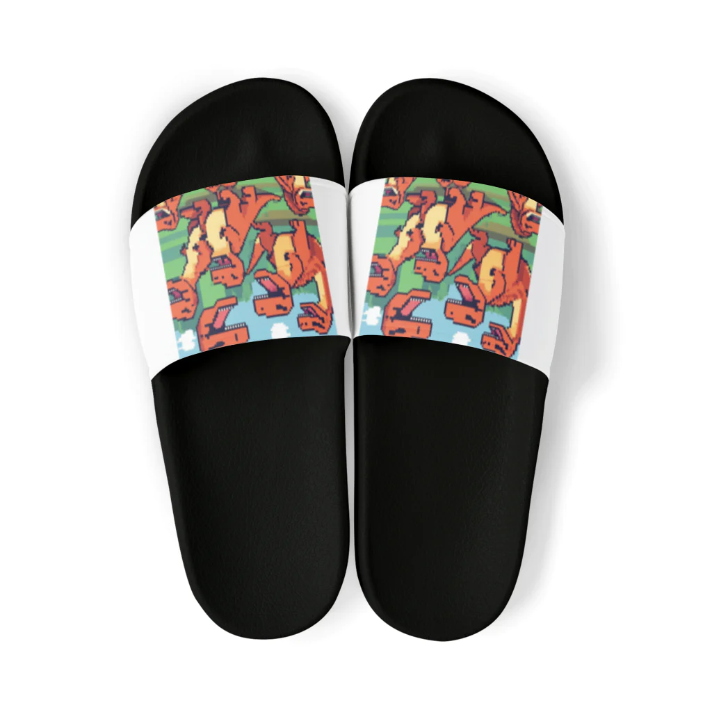 jj2424のティラノサウルス5 Sandals